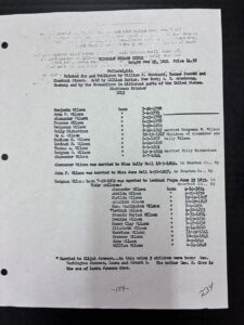 Hedgeman Wilson Family Bible insert