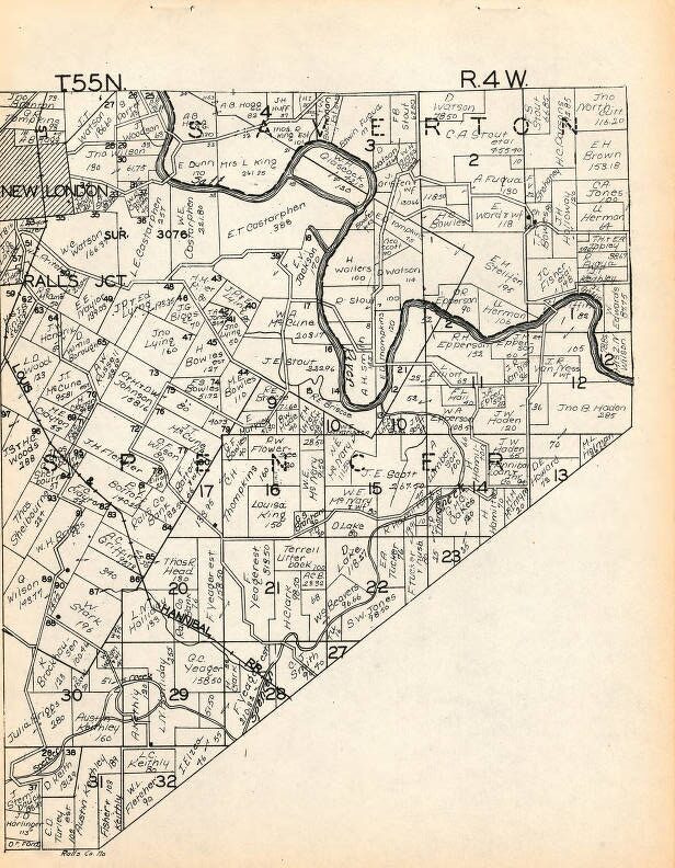 Ralls County map 1930