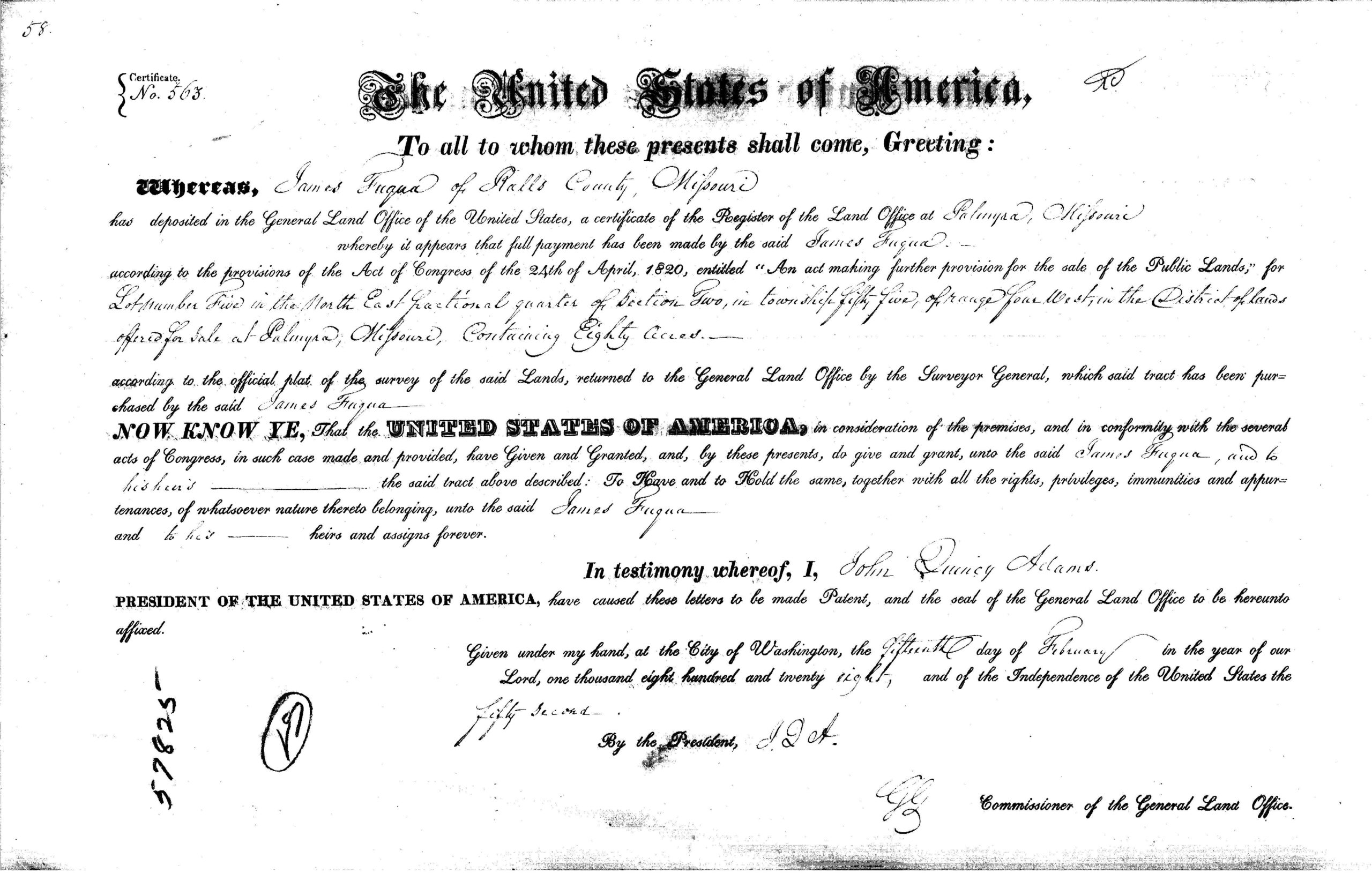 Fuqua Land Patent